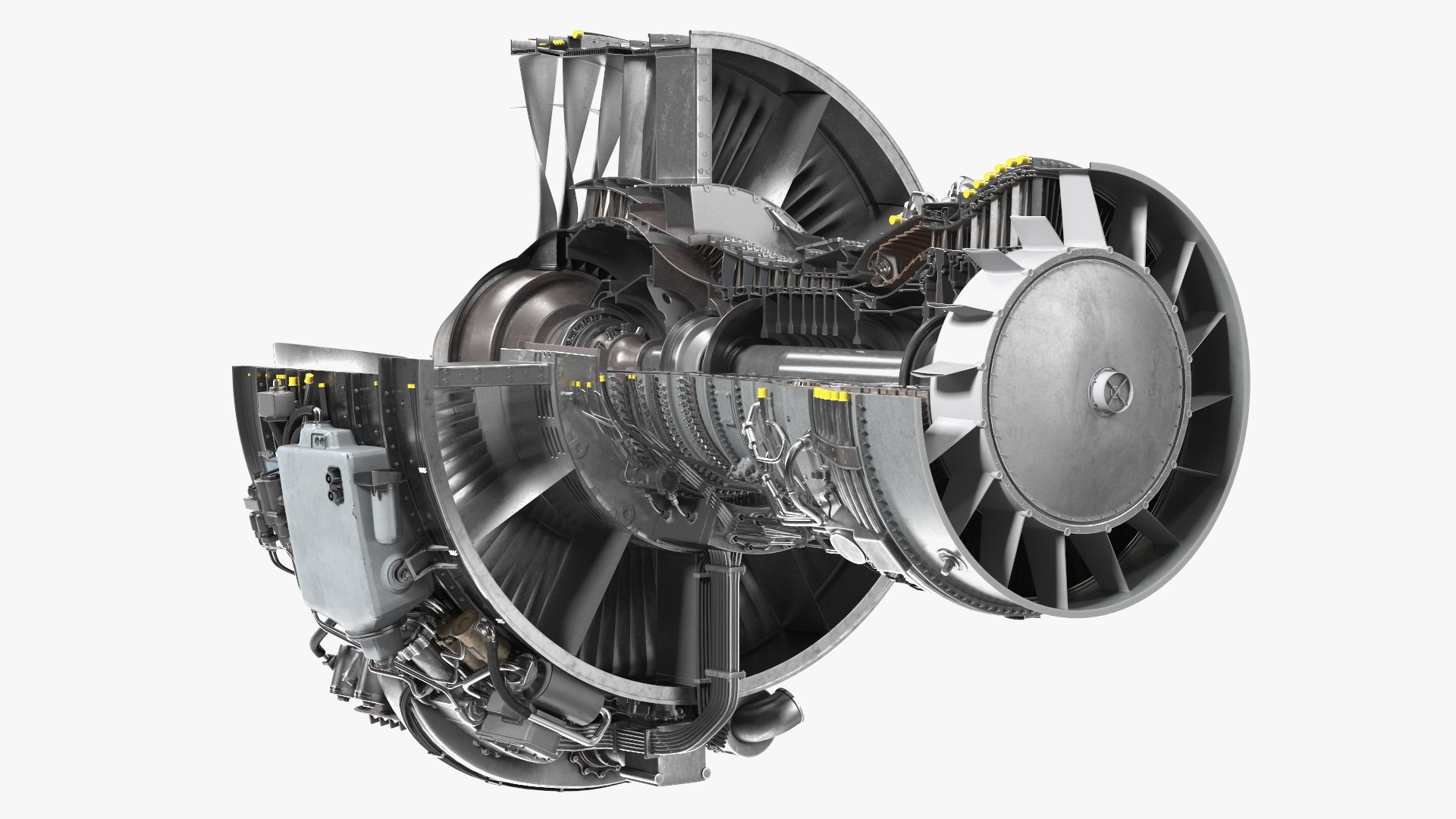 Aircraft Turbofan Engine CFM International CFM56 Sectioned 3D Model ...