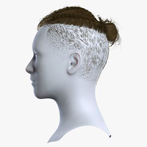 Realistic Unisex Dutch Braids Top Knot with Side Fade - Real-Time
