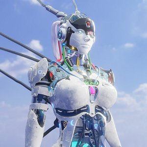 Futuristic Female Robot model