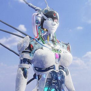 Futuristic Female Robot