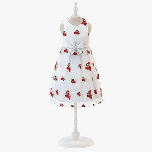 Child Baby Girl Dress on Mannequin 003 3D model