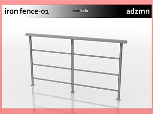 3d model iron railing fence