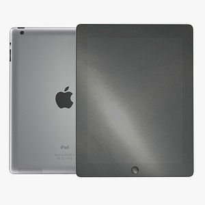 ipad retina black modeled 3d model