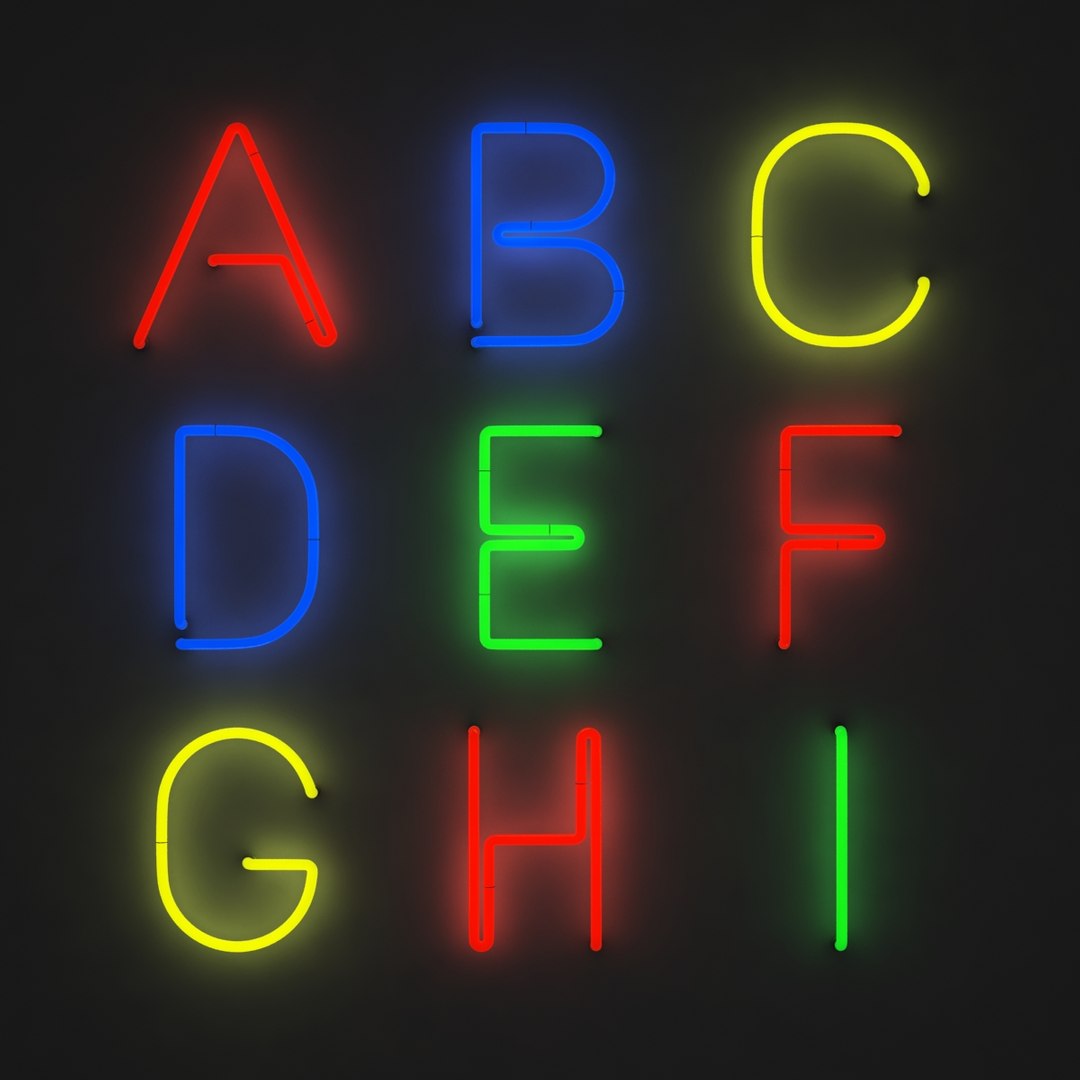 3d Model Neon Font