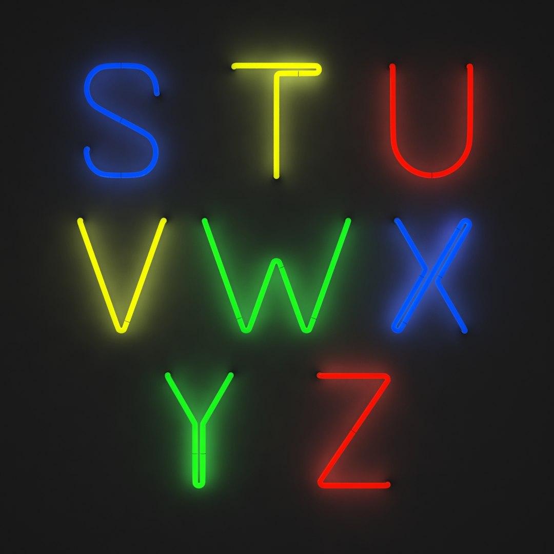 3d Model Neon Font