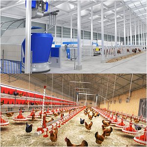 3D Farm Automatic System Cow and Chicken Collection