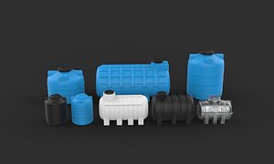 plastic water tank set 3D model
