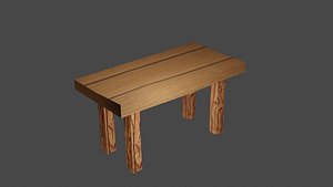 3D Stylized wooden table