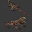 3d iguana rig animation model