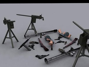 3d model guns ww weapon