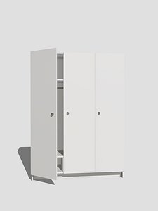 3 Door Triple Wardrobe 3D