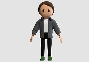 student cartoon boy