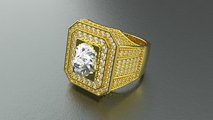lion ring diamond 3D model