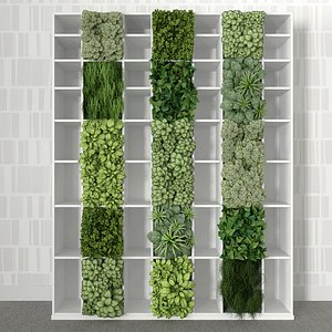 Bookshelf with vertical garden