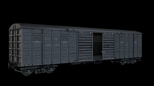 China Railway P70 Boxcar Covered Railway Freight Wagon 3D