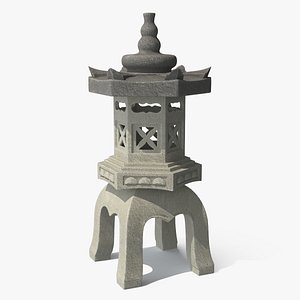 3D Oriental Stone Garden Light model