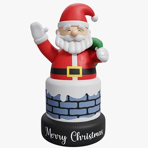 Outdoor Holiday Christmas Inflatable Santa Claus 3D model