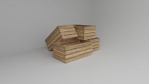 3D Crate Box 3D model
