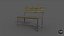 old bench Low-poly 3D model