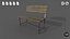 old bench Low-poly 3D model