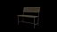old bench Low-poly 3D model