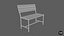 old bench Low-poly 3D model