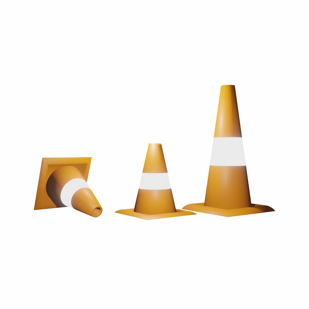 3D Traffic cones https://p.turbosquid.com/ts-thumb/1h/P7Cfdl/P1/search/png/1666393960/1920x1080/fit_q87/6c327782ae93e847f656cbe55cf3c6336281470d/search.jpg