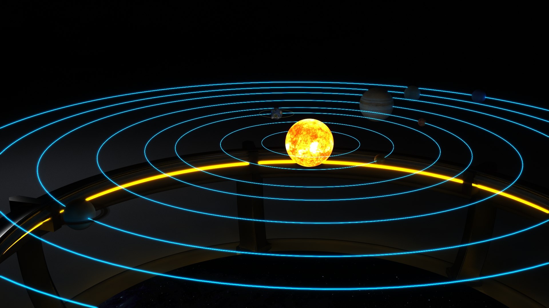 Solar System Hologram Platform 3D - TurboSquid 1963059