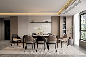 New Chinese Style Dining Room 3D model