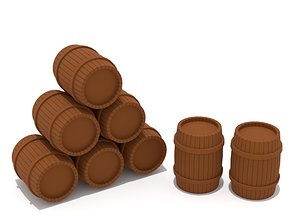 wooden barrel 3D model