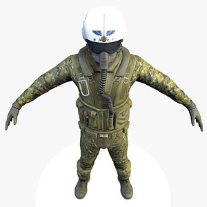 usmc f-4 phantom pilot 3d model