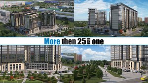 Russian city Buildings and industrial zone