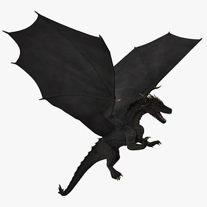 Black Dragon Flying 3D Model