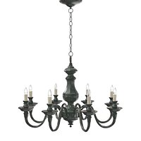 Late 20th Century Verdigris Finish Eight Arm Chandelier
