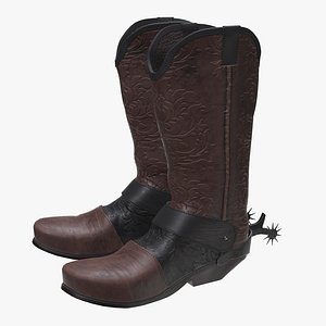 3D cowboy boots model