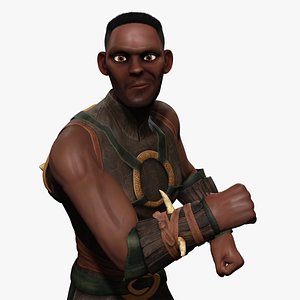 Tribal Warrior Stylized Toon Fighter Low-poly 3D model 3D