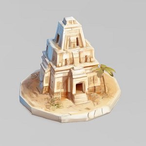 Ancient Egypt House - Type 3 chibi cartoon cel shading style