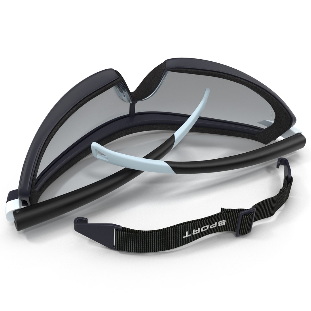 Safety Sport Glasses Folded Generic 3D model preview