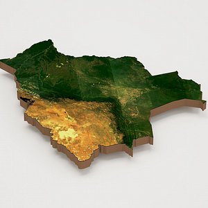 Bolivia Realistic 3D Terrain Map