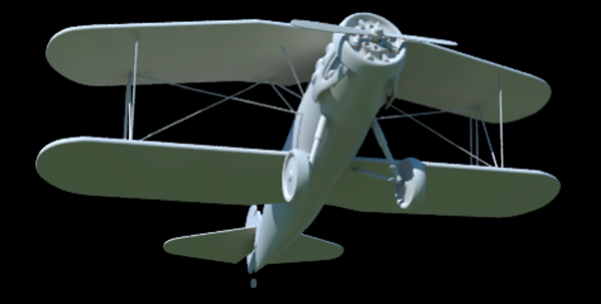 3d Curtis F8c-4 Biplane Model