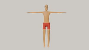 Low Poly Old Man 3D model