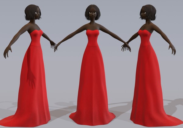 3D black woman with 13 shape keys