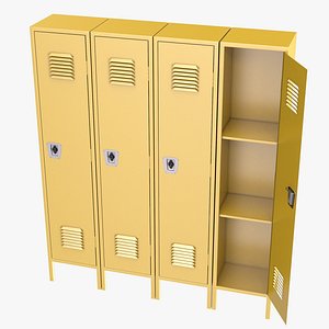 3D School Lockers - Yellow model