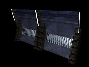 space ship corridor 3d c4d