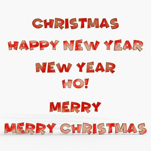 3D Christmas Letters Text