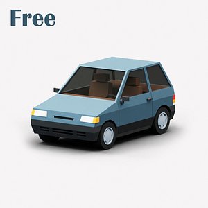 3D model Stylized Cartoon Car Free Free