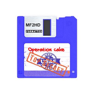 3D Floppy Disk 3 5 inch blue