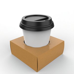 3D One Coffee Cup with Kraft Paper Holder