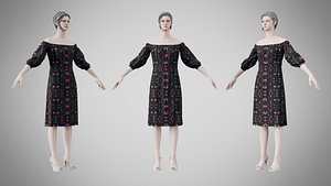 Dress 16 Neon Glitch Cityscape 3D