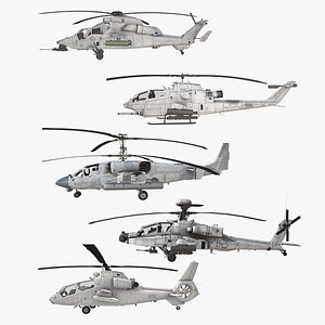 Attack Helicopters Collection 3D model